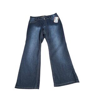 NEW Angels Jeans Women's 22W Bootcut Stretch Denim Jeans Dark Wash 2 Buttons